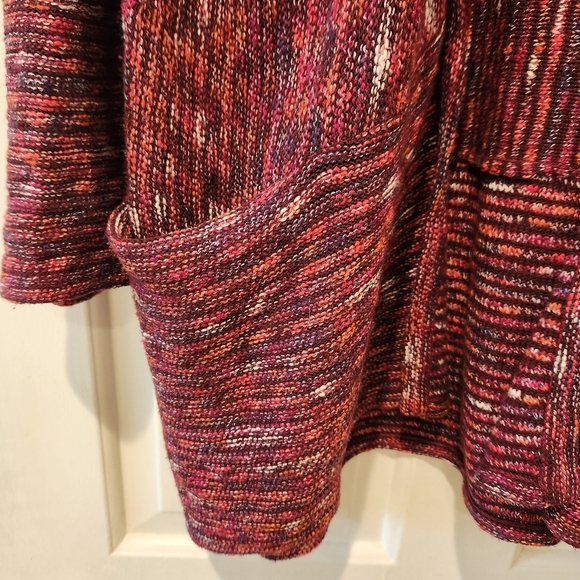 J.Jill Open Front Knitted Cardigan Oversized Front Pockets Multicolor Knit - Picture 11 of 11